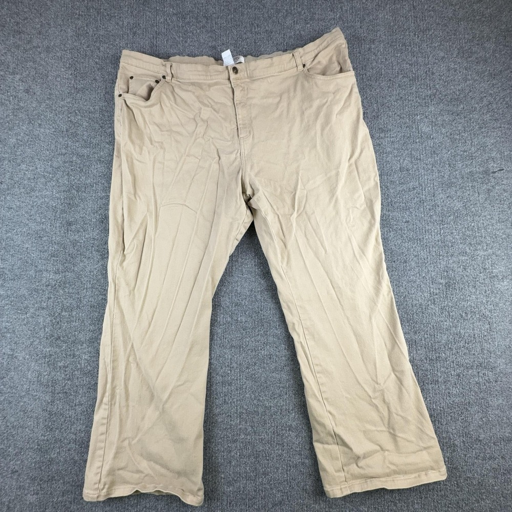 VTG Mainstreet Blues Pants Womens 30W Beige Twill Khakis Relaxed Fit Stretch